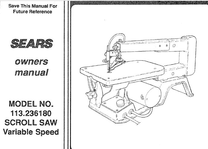 sketch of the scrollsaw from the manual