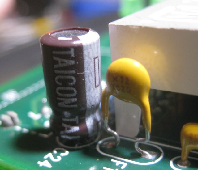 the new capacitor with polarity observed