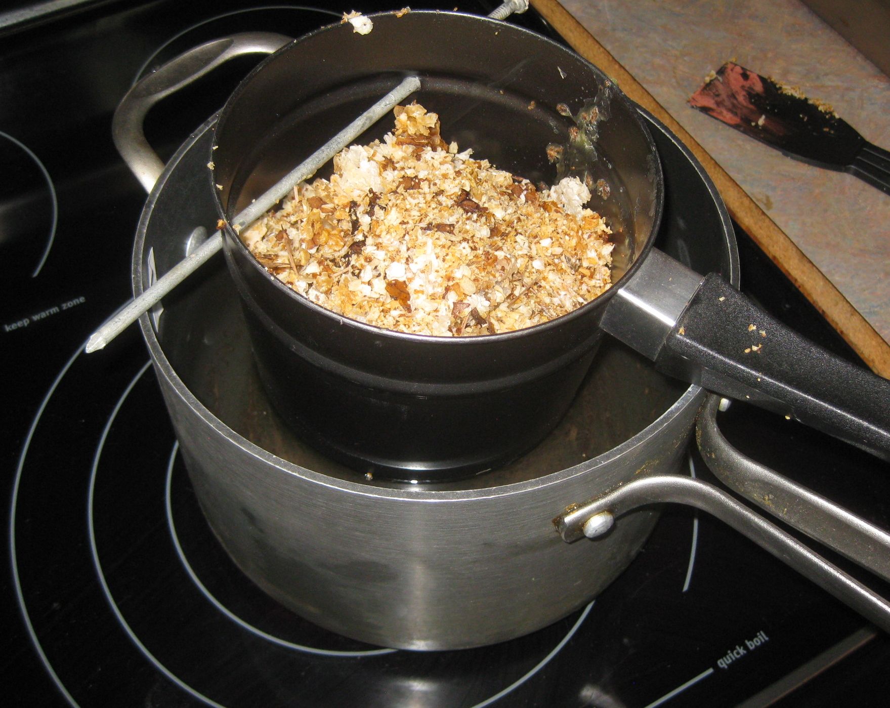 once the water reached boil, the wax melted quickly