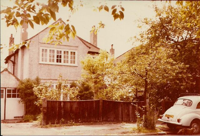 our house with trusty Morris Minor outside